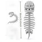 Dinosaur Spine Skeleton Plush Hat – 1-Meter 3D Design, Soft & Comfortable, Party Fun Photo-Ready Prop. (GREY)