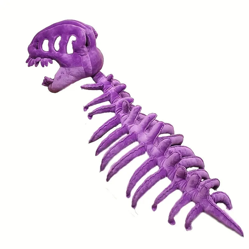 Dinosaur Spine Skeleton Plush Hat – 1-Meter 3D Design, Soft & Comfortable, Party Fun Photo-Ready Prop. (GREY)