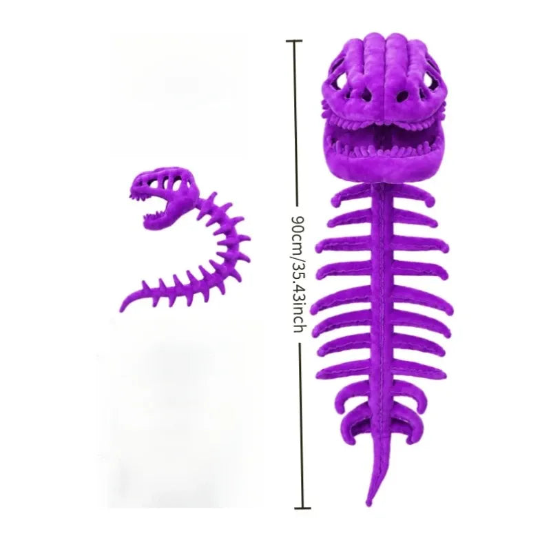 Dinosaur Spine Skeleton Plush Hat – 1-Meter 3D Design, Soft & Comfortable, Party Fun Photo-Ready Prop. (GREY)