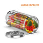 Stainless Steel Rolling BBQ Basket | Dual-Use Grill Cage for Camping