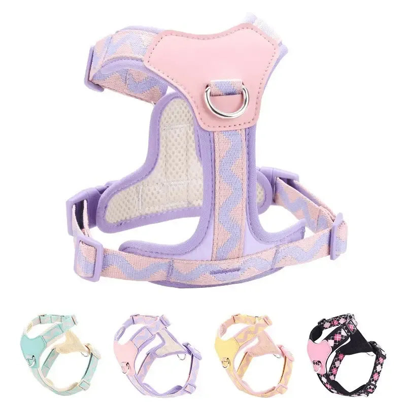 Y-Shaped Anti-Pull Pet Harness + Leash Set: Breathable Mesh, Adjustable, No Neck Choking, Suitable for Small to Medium-Sized Dogs and Cats, Makes Walking Easier. (BLACK, Size S)