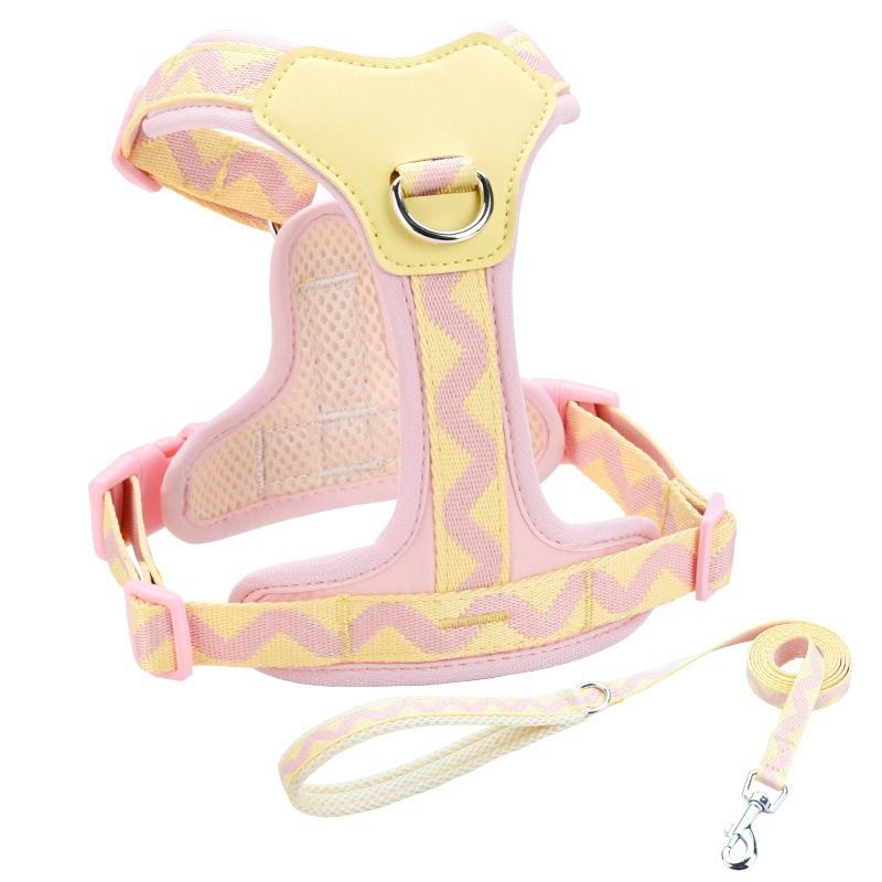 Y-Shaped Anti-Pull Pet Harness + Leash Set: Breathable Mesh, Adjustable, No Neck Choking, Suitable for Small to Medium-Sized Dogs and Cats, Makes Walking Easier. (BLACK, Size S)