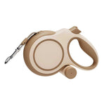 【Upgraded Retractable Dog Leash】50KG Strong Load Capacity, 5M Free Retraction, Ergonomic Anti-slip Handle, One-touch Lock(Khaki)