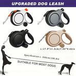 【Upgraded Retractable Dog Leash】50KG Strong Load Capacity, 5M Free Retraction, Ergonomic Anti-slip Handle, One-touch Lock(Khaki)