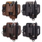 EDC Tactical Tool Holster – Multifunctional Outdoor Survival Utility Waist Pouch.(Leather black without tools)