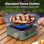 Mini Cassette Stove | 2.8KW Flame, Windproof, Overpressure Protection, Detachable Stand | Camping & Road Trip Essential.(black)