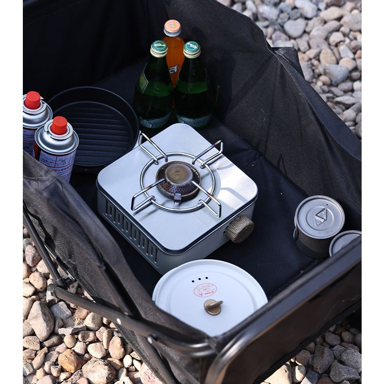 Mini Cassette Stove | 2.8KW Flame, Windproof, Overpressure Protection, Detachable Stand | Camping & Road Trip Essential.(black)