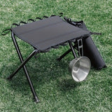 Folding Camping Stool with Hook 660g Lightweight Oxford Cloth Collapsible Seat for Fishing Picnic Hiking & Waiting(black) - Front View