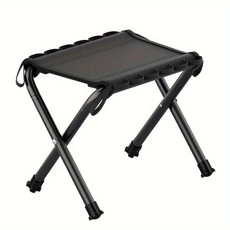 Folding Camping Stool with Hook 660g Lightweight Oxford Cloth Collapsible Seat for Fishing Picnic Hiking & Waiting(black)