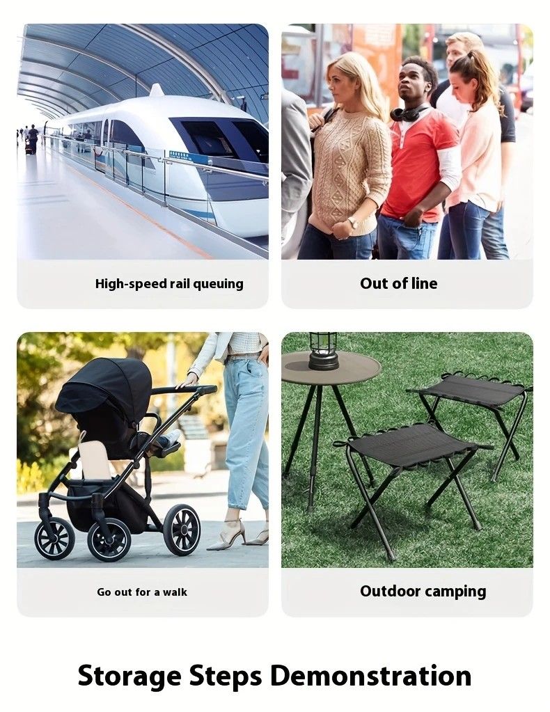 Folding Camping Stool with Hook 660g Lightweight Oxford Cloth Collapsible Seat for Fishing Picnic Hiking & Waiting(black)