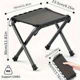 Folding Camping Stool with Hook 660g Lightweight Oxford Cloth Collapsible Seat for Fishing Picnic Hiking & Waiting(khaki) - Extra Image