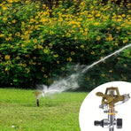 Zinc Alloy Rotating Sprinkler, 25°-360° Adjustable, 10-20m Wide Coverage, Spike Automatic Irrigation, Must-Have for Lawn & Garden.*bronze