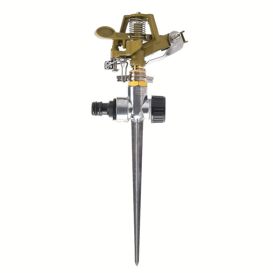 Zinc Alloy Rotating Sprinkler, 25°-360° Adjustable, 10-20m Wide Coverage, Spike Automatic Irrigation, Must-Have for Lawn & Garden.*bronze