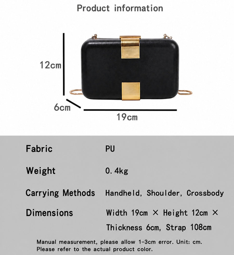 Fashion Metal Magnetic Chain Small Square Bag: Crossbody & Shoulder Bag, Polyester Lining.(leopard print)