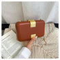 Fashion Metal Magnetic Chain Small Square Bag: Crossbody & Shoulder Bag, Polyester Lining(brown)