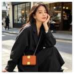 Fashion Metal Magnetic Chain Small Square Bag: Crossbody & Shoulder Bag, Polyester Lining(brown)