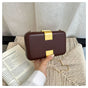 Fashion Metal Magnetic Chain Small Square Bag: Crossbody & Shoulder Bag, Polyester Lining.(brown)