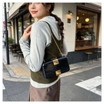 Fashion Metal Magnetic Chain Small Square Bag: Crossbody & Shoulder Bag, Polyester Lining.(orange)