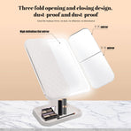 Smart Touch LED Vanity Mirror - 3 Color Dimmable Lights, 270° Adjustable, Rechargeable Desktop Makeup Mirror(pink)