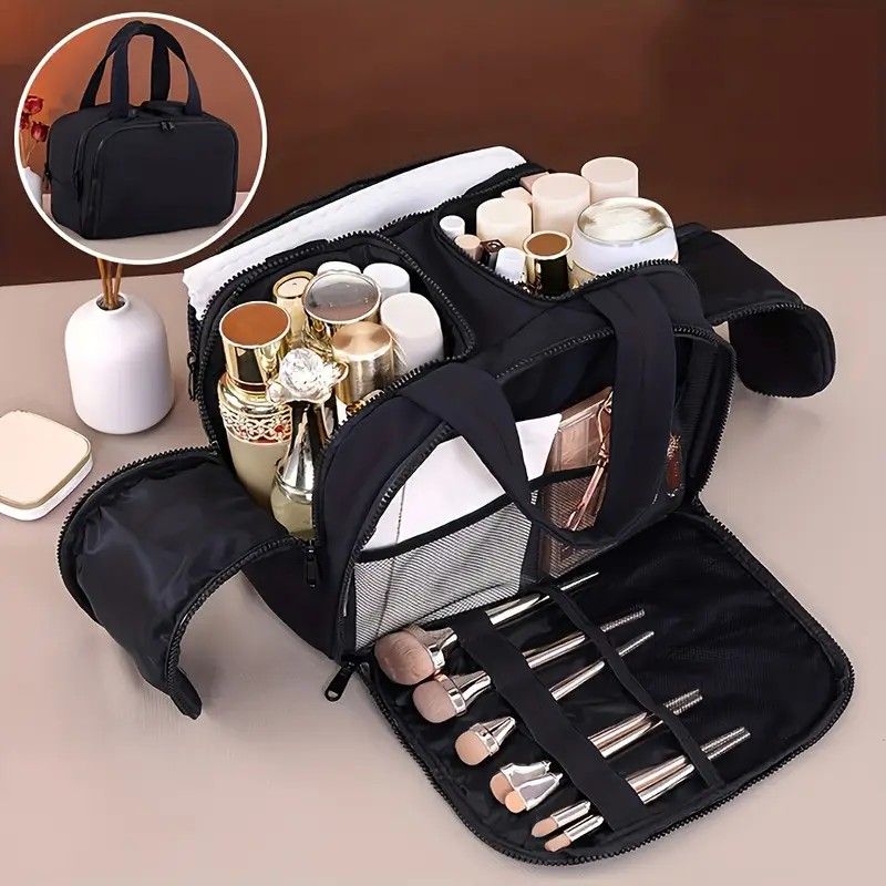 Travel Toiletry & Makeup Bag – Large Capacity Organiser Wash Bag with Compartments(YELLOW)
