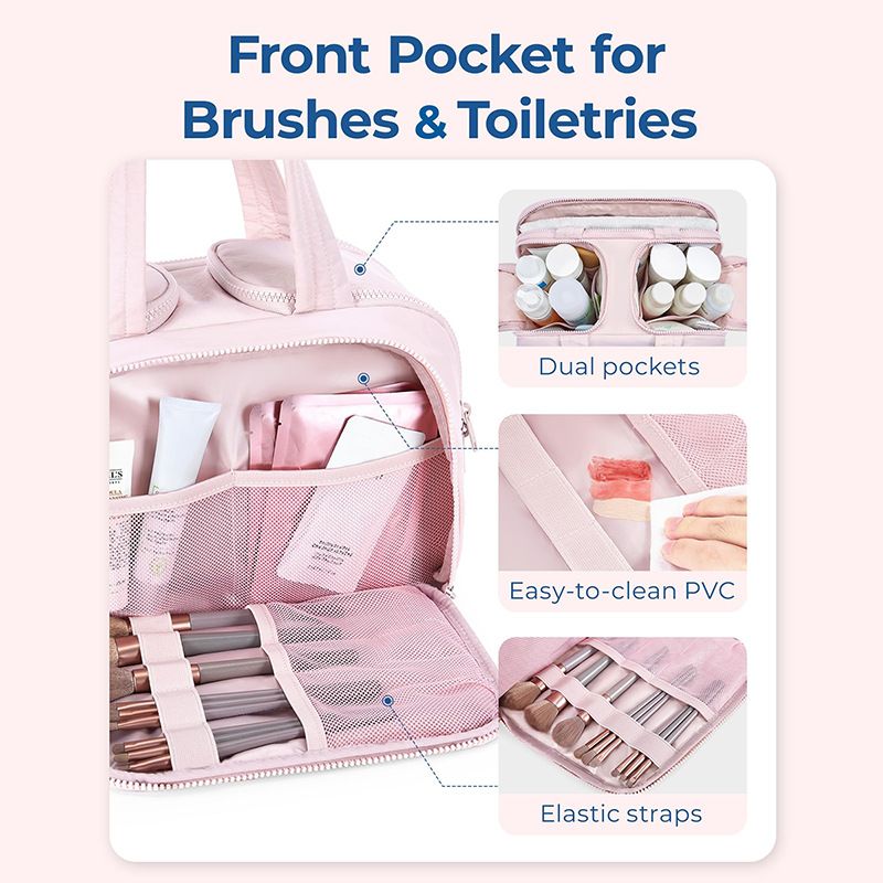 Travel Toiletry & Makeup Bag – Large Capacity Organiser Wash Bag with Compartments(YELLOW)