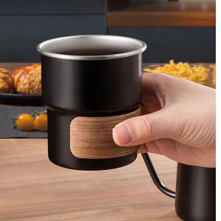 6-Piece Pour Over Coffee Set, Coffee Machine Gift Box, Pour Over Coffee Kettle, Coffee Cup, Coffee Bean Grinder Set.black