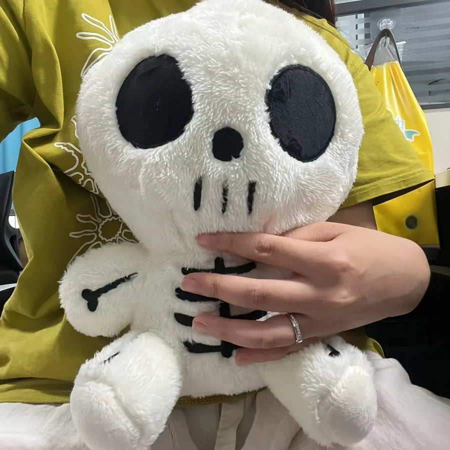 Halloween Cute Skeleton Plush Toy, Premium Polyester & PP Cotton Filling, Soft Squishy, Spooky Cute, Perfect for Gift & Décor!