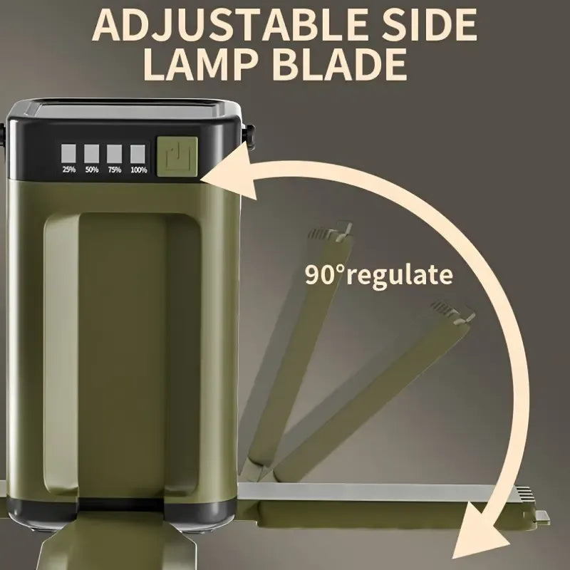 4-Leaf Foldable Solar Camping Lantern, 1800mAh 6 Lighting Modes, Portable Hands-Free Hanging Floodlight