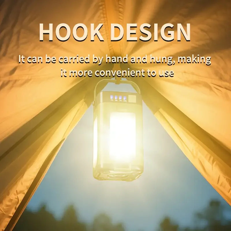 4-Leaf Foldable Solar Camping Lantern, 1800mAh 6 Lighting Modes, Portable Hands-Free Hanging Floodlight
