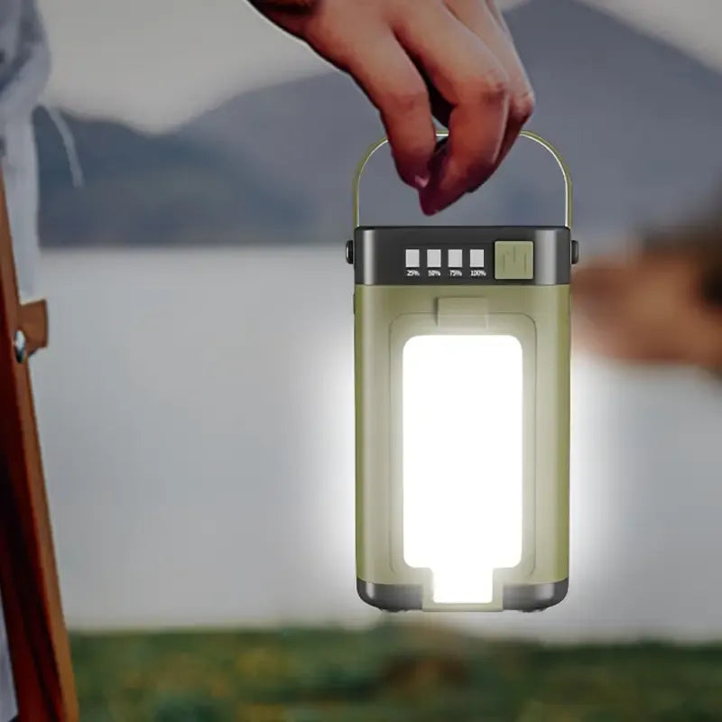 4-Leaf Foldable Solar Camping Lantern, 1800mAh 6 Lighting Modes, Portable Hands-Free Hanging Floodlight