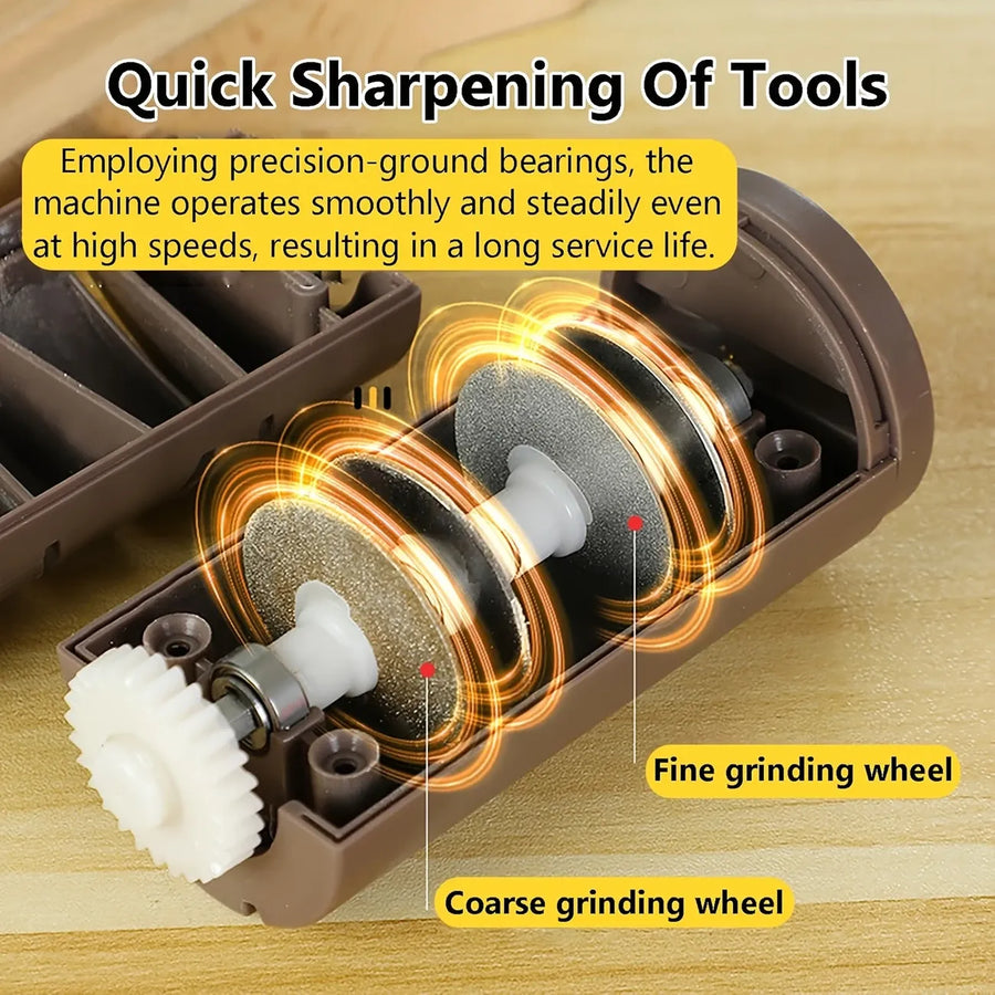 1-Pack USB Rechargeable Electric Knife Sharpener with Built-in Lithium Battery – Efficient Precision Grinding, Sharpens Without Damaging Blades, Easy Operation, Designed for Kitchen Knives, Ideal for Home Cooks & Chefs./red