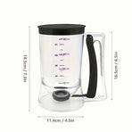 Handheld Batter Dispenser with Measuring Cup, PP Cake Waffle Pancake Batter Separator, DIY Baking Tool(purple)