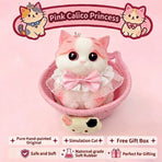 Cute Handmade Simulated Cat Stress Relief Squishy Toy/ (Large cat + accessories + cat bed + gift box)