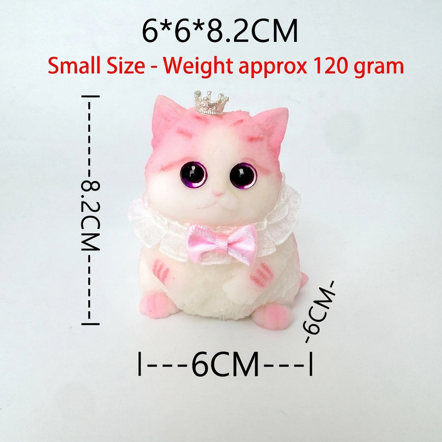 Cute Handmade Simulated Cat Stress Relief Squishy Toy/ (Large cat + accessories + cat bed + gift box)