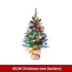 Mini Christmas Tree 45cm, Natural Pinecone Log Base Tabletop Decoration (Colorful Light Version)