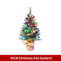 Mini Christmas Tree 45cm, Natural Pinecone Log Base Tabletop Decoration (Colorful Light Version)