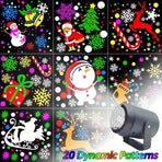 20-Pattern Christmas Projection Lamp, Plug-and-Play USB Lights Up a Fairy-Tale Christmas Night/golden