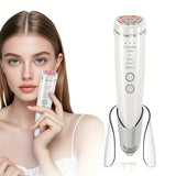 6-in-1 Beauty Device with Hot & Cold Therapy, Red/Blue Light, 3 Intensity Levels & Magnetic Dock. Deep cleansing & firming for daily skincare./WHITE