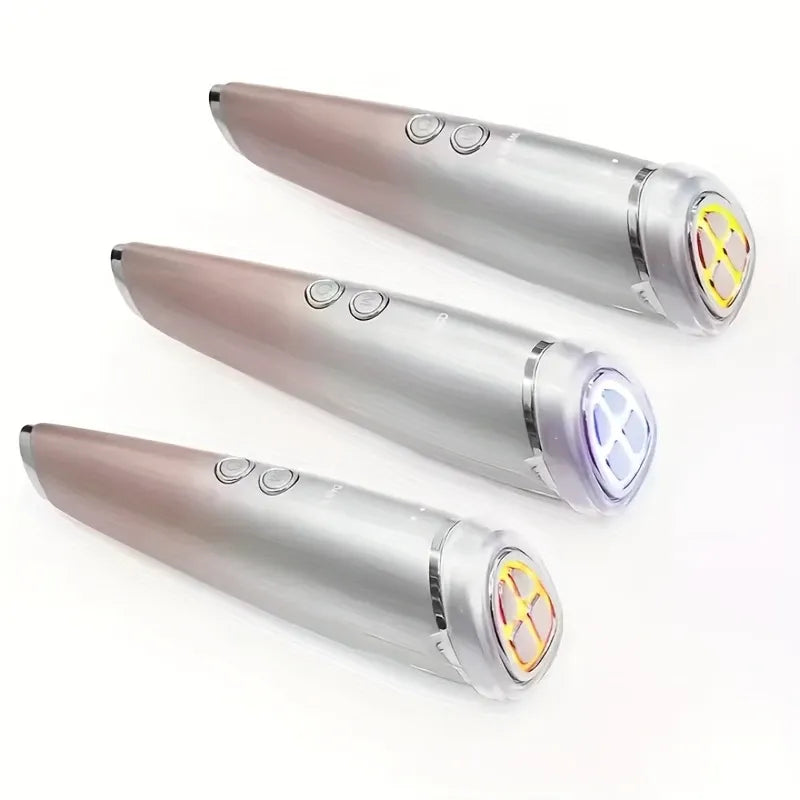 6-in-1 Beauty Device with Hot & Cold Therapy, Red/Blue Light, 3 Intensity Levels & Magnetic Dock. Deep cleansing & firming for daily skincare./WHITE