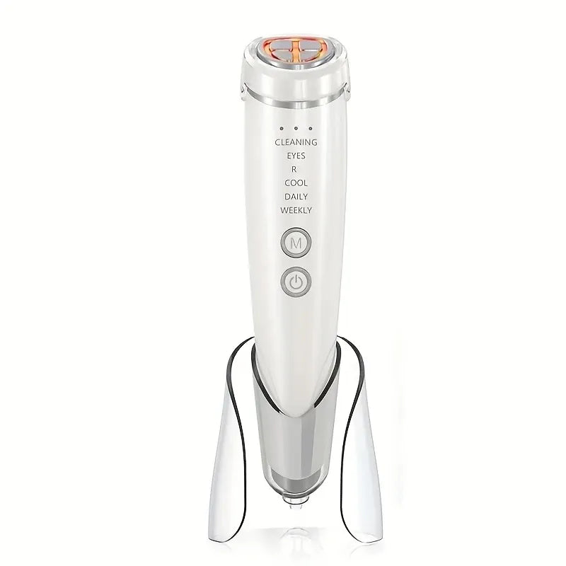 6-in-1 Beauty Device with Hot & Cold Therapy, Red/Blue Light, 3 Intensity Levels & Magnetic Dock. Deep cleansing & firming for daily skincare./WHITE