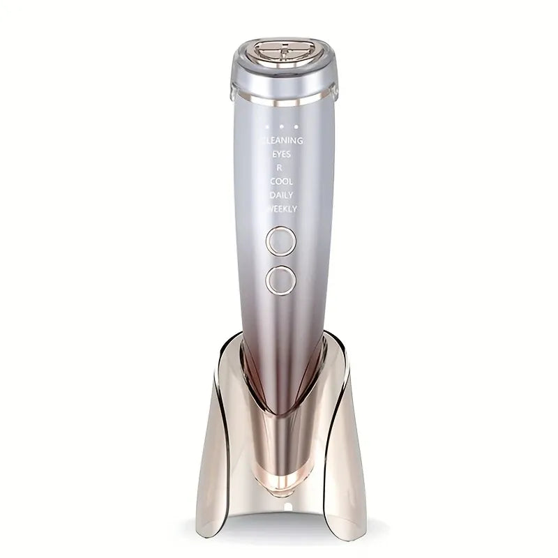 6-in-1 Beauty Device with Hot & Cold Therapy, Red/Blue Light, 3 Intensity Levels & Magnetic Dock. Deep cleansing & firming for daily skincare./WHITE