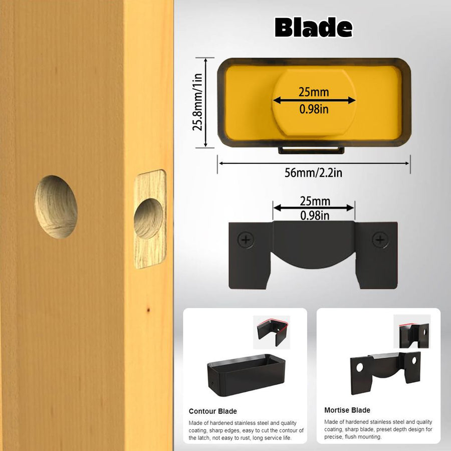 Door Latch Chisel Positioning Tool: Precise Positioning Without Measurement, Easy Installation With Less Effort/wine red