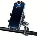 Shockproof Phone Mount, Compatible with Bicycles/Motorcycles/Scooters/ATVs, 720-Degree Rotation Anti-Shake, Fits 4.5-7 Inch Smartphones - Rear View