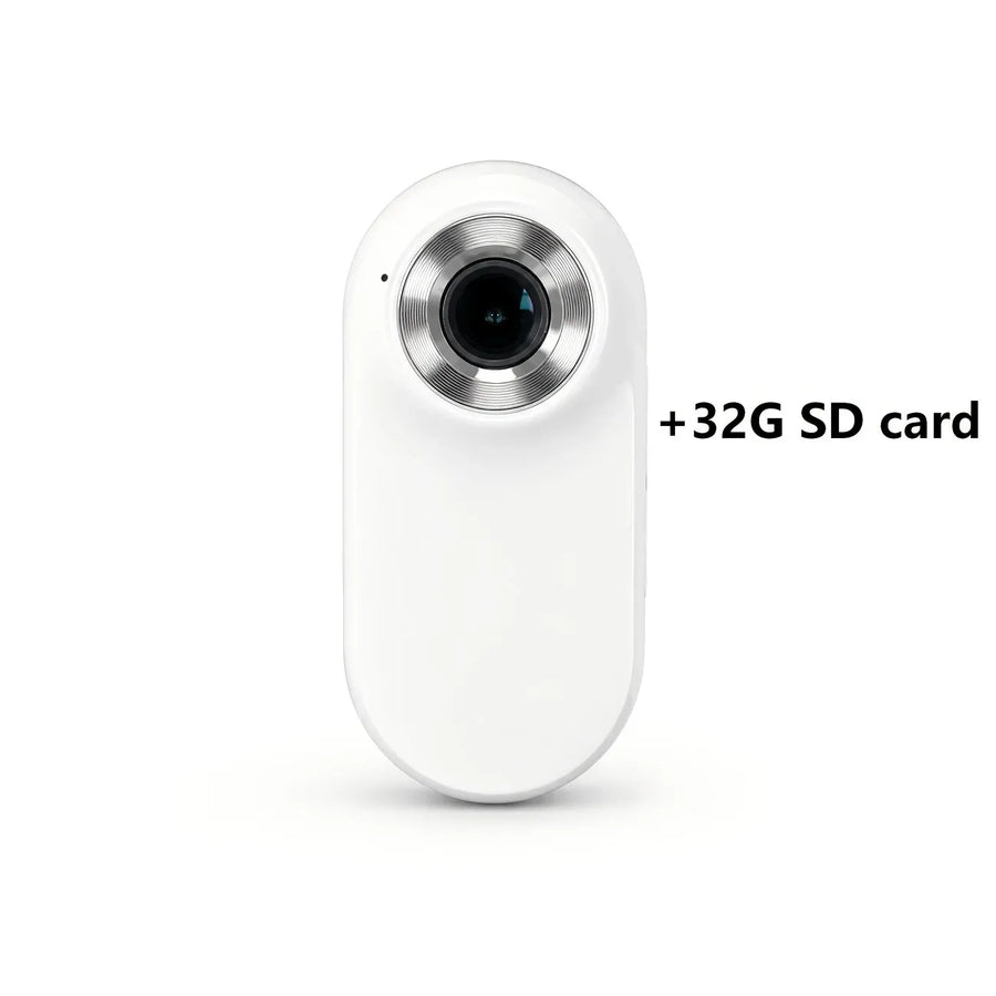 Thumb-Sized 1080P Portable Action Camera: Rotatable Back Clip / Multi-Accessory Expansion / 300mAh Battery, Hands-Free for Cycling, Hiking & Vlogs!(white)