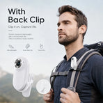 Thumb-Sized 1080P Portable Action Camera: Rotatable Back Clip / Multi-Accessory Expansion / 300mAh Battery, Hands-Free for Cycling, Hiking & Vlogs!(white)