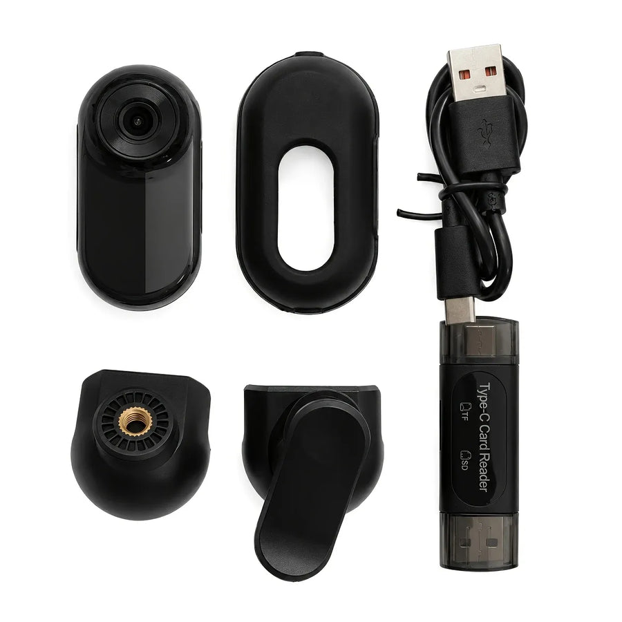 Thumb-Sized 1080P Portable Action Camera: Rotatable Back Clip / Multi-Accessory Expansion / 300mAh Battery, Hands-Free for Cycling, Hiking & Vlogs!(white)