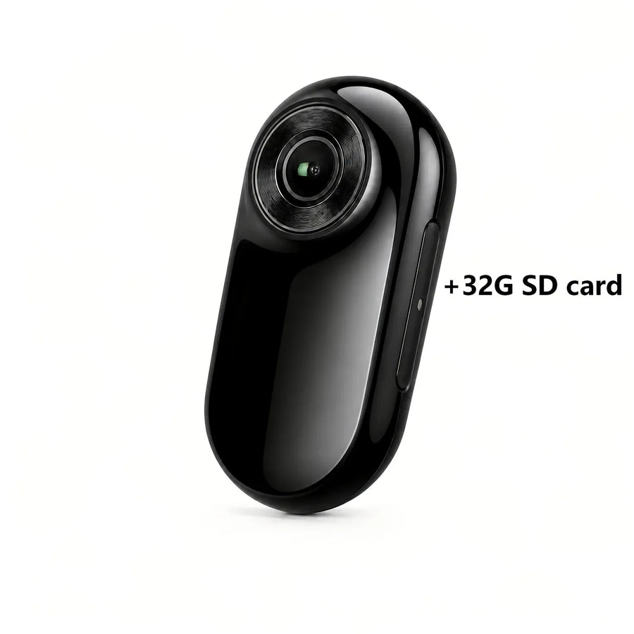Thumb-Sized 1080P Portable Action Camera: Rotatable Back Clip / Multi-Accessory Expansion / 300mAh Battery, Hands-Free for Cycling, Hiking & Vlogs!(white)