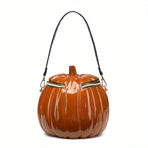 Halloween Upgraded Fun Pumpkin Bag, Dual-Strap Design, PU Material, Medium-Large Capacity, Party Essential./orange