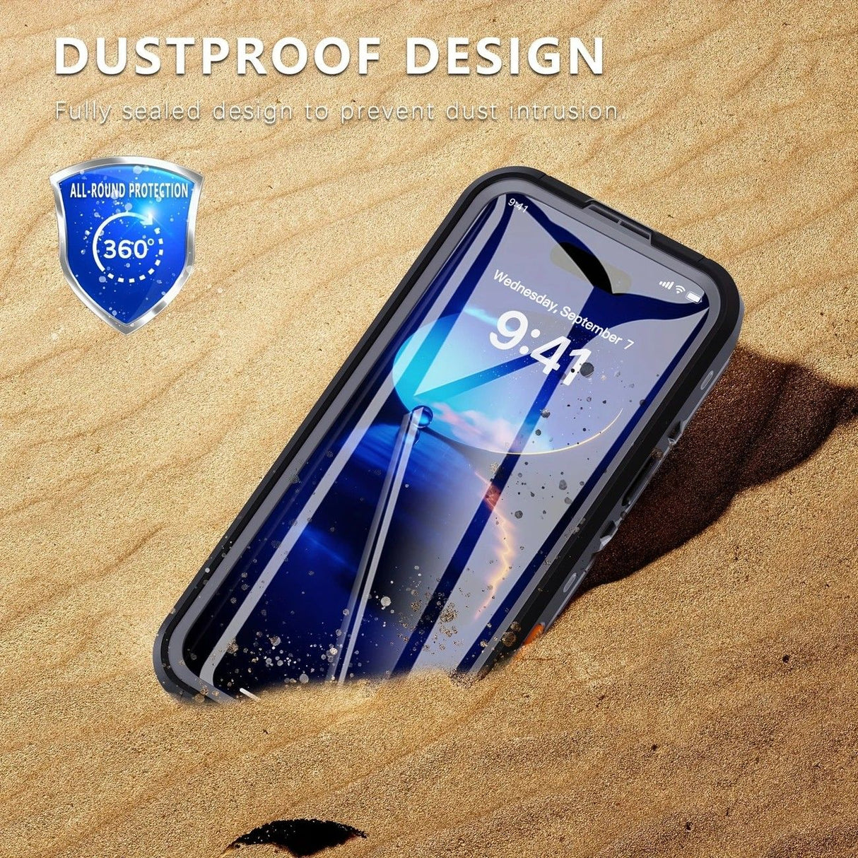 iPhone 16 Pro Max Waterproof Phone Case IP68 Drop Protection Snow Dust Resistant with Lanyard for Swimming Skiing Off Road Adventures(black)