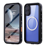 iPhone 16 Pro  Waterproof Phone Case IP68 Drop Protection Snow Dust Resistant with Lanyard for Swimming Skiing Off Road Adventures(black)